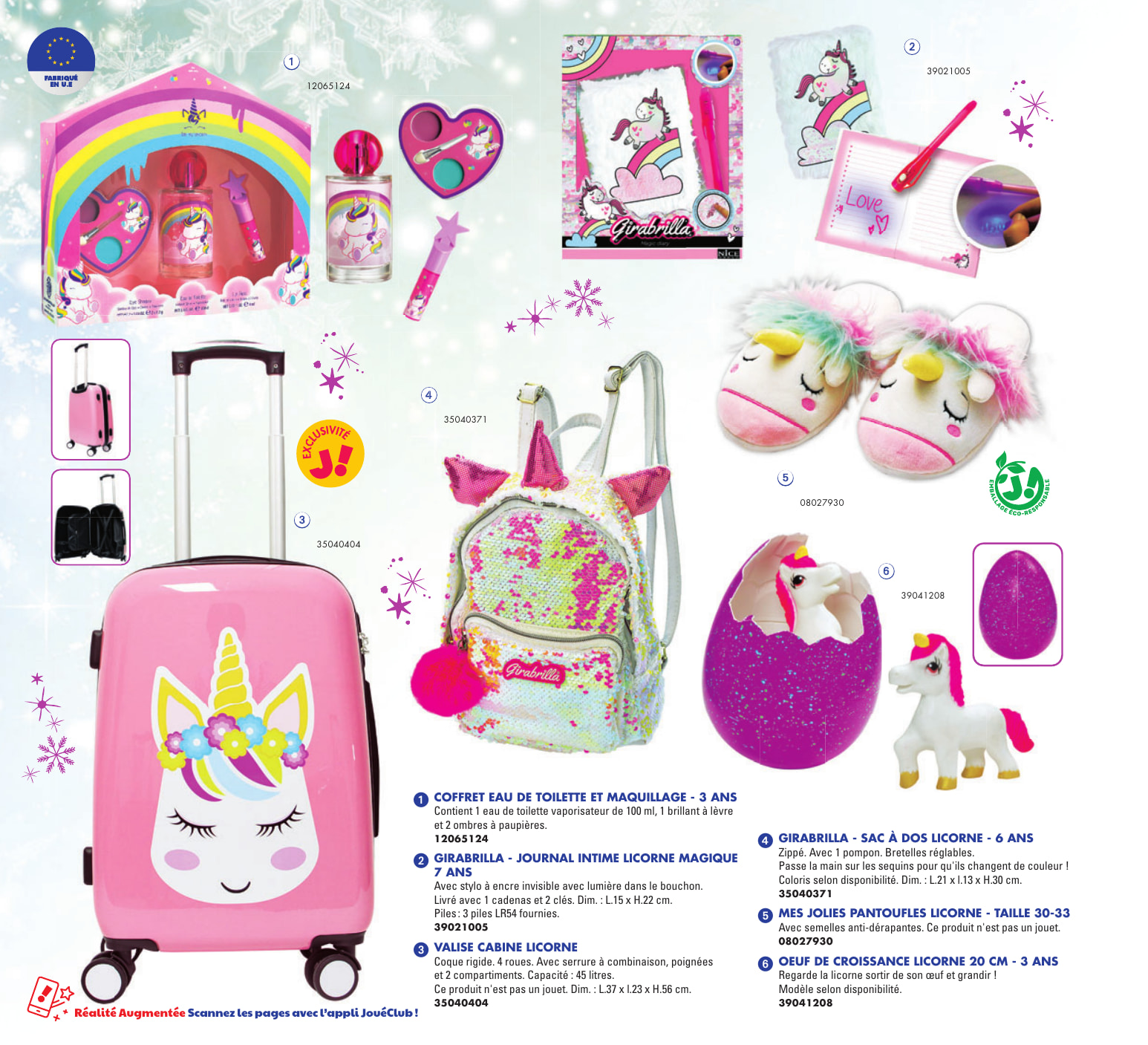 La valise cabine licorne dans le catalogue de noël de jouéclub