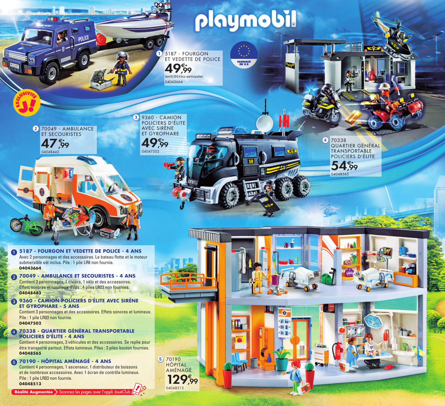 5187 - Playmobil City Action - Fourgon et vedette de police